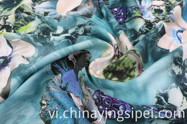 High Quality Woven Flower Rayon Dyed Printed Satin